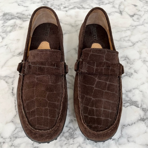 Born croc Embossed brown suede loafers unisex men’s size 9.5 women’s size 10.5 main image 12